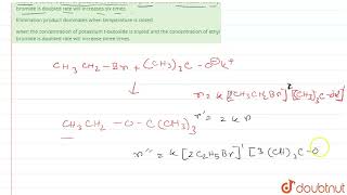 When ethyl bromide is added to potassium tbutoxide the product is ethyl tbutyl ether underse [upl. by Norven]