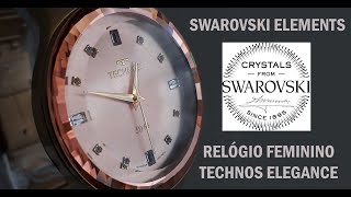 Relógio Feminino TECHNOS Elegance 2036MJK4T Swarobvski [upl. by Kcirneh908]