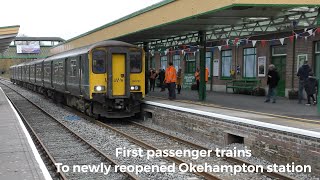 First passenger trains to newly reopened Okehampton station November 2021 [upl. by Marna]