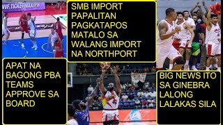 APAT NA BAGONG PBA TEAMS APPROVE  SMB IMPORT PAPALITAN NA GINEBRA LALONG LALAKAS [upl. by Nosinned]