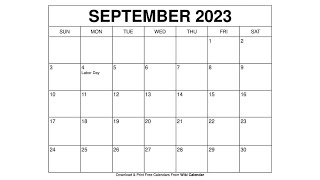 Free Printable September 2023 Calendar Templates With Holidays  Wiki Calendar [upl. by Marla]