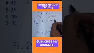 REASONING SHORT TRICKS  NUMBER ANALOGY TRICKS  NUMBERS ANALOGY IN REASONING [upl. by Ayna]