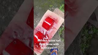 Restoring faded tail light lense using acrylic paint [upl. by Lipp]