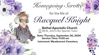 September 26 2024 Thanksgiving Service Racquel Knight [upl. by Anirac973]