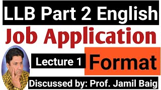 Job Application Format Sample Performa for Job Application LLB Part 2 English  How to write [upl. by Mihsah]