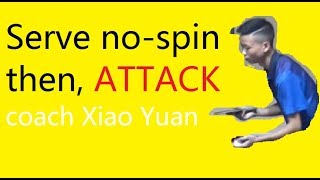 TT learn Coach Xiao Yuan Serve nospin then Attack 1080p English Penhold works [upl. by Cogen]