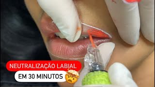 Neutralização Labial em 30 minutos  Micropigmentação Labial [upl. by Lashondra428]