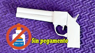 Origami armas Cómo Hacer Una Pistola De Papel Manualidades Con Papel Sin Pegamento [upl. by Elyad556]