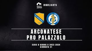 HIGHLIGHTS Serie D Gir B 2324  Arconatese  Pro Palazzolo [upl. by Dracir378]