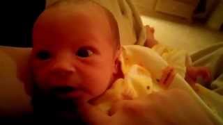 Happy Infant Newborn Baby Aubree Smiles at 7 Days Old ACC Agenesis of Corpus Callosum [upl. by Storm]