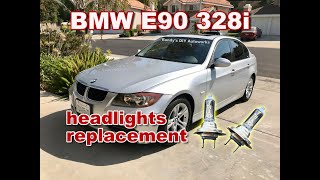 BMW E90 328i headlights bulb replacement DIY37 [upl. by Pendleton]