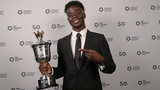 🏆 Bukayo Saka announced as PFA Young Player of the Year  interview [upl. by Truman]