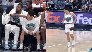 Yuki Kawamura having fun with Grizzlies fans and gets standing ovation for home debut [upl. by Toogood]