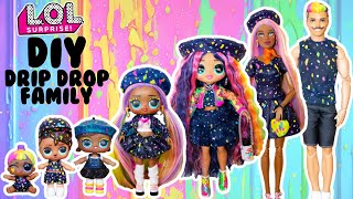 DIY LOL Surprise Family Drip Drop MEGA Makover Custom Fun Craft With Barbie amp Ken Dolls [upl. by Flodnar]