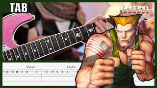 TAB Street Fighter  Guile Theme Cover  Guitar Tab  Lesson  Tutorial [upl. by Remmos]