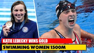 USAs Katie Ledecky Wins Gold  Swimming Womens 1500m Freestyle  Olympic 2024 [upl. by Casimir]