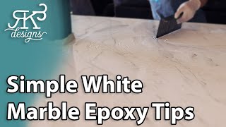 New Simple White Epoxy Marble Technique  RK3 Designs [upl. by Alard]