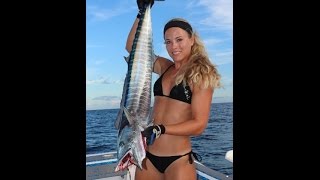 Florida Girl Catching Wahoo Offshore GoPro Video [upl. by Kingsly]