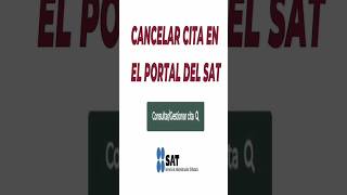 Como Cancelar Cita del SAT fiscal impuestos [upl. by Euqinehs]