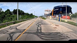 Soothing Ride Along Welland Canal With View of Locks  Relaxing Motorcycle Ride [upl. by Riki]