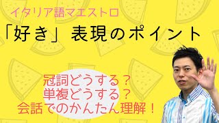 イタリア語 「好き」表現の冠詞や単複どうする問題 [upl. by Atirahc]