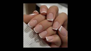 Simple nails white and pink nice shades different coloursfashionpoint [upl. by Ydniw]