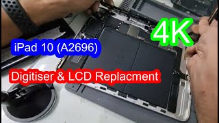 Apple iPad 10 2022 A2696 Digitizer amp LCD Screen Replacement Full Video Tutorial [upl. by Urbas412]