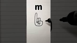 Draw m to rocker hand gestures fun art for kids kids kidsfun creative [upl. by Atteynad]