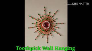 How to Make ToothPick Wall Hanging  Easy Best of Waste Craft for KIDS  DIY Toothpick Art [upl. by Ticon206]