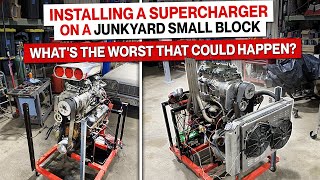 Supercharger  BONE STOCK Junkyard Small Block Whats the worst thing that could happen [upl. by Yarled]