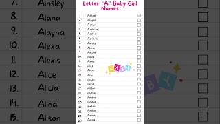 Top Baby Girl names starting with alphabet A  Letter A girl names babyname newborn babygirl [upl. by Stock]