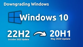 Downgrading Windows 10 22H2 to 2004 [upl. by Adnirem]