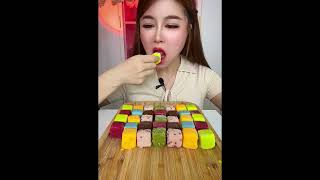 Asmr eating ice cream flavor milk avocado mango chocolate Crispy delicious short video [upl. by Qiratla553]