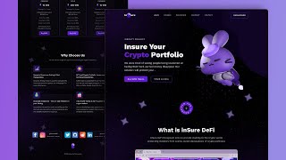 inSure DeFi Crypto landing page  Landing page design with Figma  UI design 2022 with ITPlus [upl. by Eidnar]