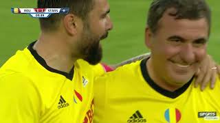 Hasselbaink Mutu Gilardino goals in Mutus farewell match  Hagi magic in Romania All Stars 33 [upl. by Lledo]