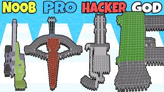 NOOB vs PRO vs HACKER vs GOD in Crowd Number 3D NEW GUNS Gameplay [upl. by Enutrof]