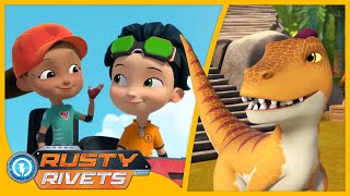 Rusty’s Dino Island MORE  Rusty Rivets  Cartoons for Kids [upl. by Enellek160]