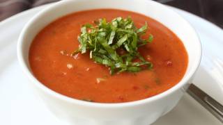 Gazpacho Recipe  Cold Tomato Cucumber Pepper Soup [upl. by Katti]