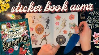 Antiquarian Sticker Book ASMR 🌠🖋📔 Softspoken peeling amp placing stickers pageflipping tracing [upl. by Anauqal831]