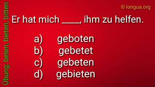 B2 Grammatik Test Bausteine  beten bieten bitten betten [upl. by Myrta104]