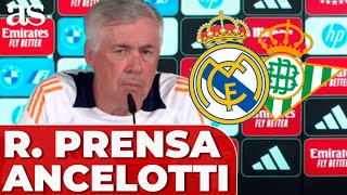 CARLO ANCELOTTI RUEDA DE PRENSA COMPLETA  Previa REAL MADRID vs REAL BETIS [upl. by Uni279]