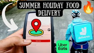 summer holiday food delivery earning delivery jobs uk Uber eats food delivery [upl. by Noli]