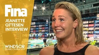 Jeanette Ottesen  Interview  Winner of Womens 50m Butterfly  Windsor 2016 [upl. by Berkman]