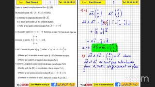 02  Espace Correction Exercice Bac Scientifique [upl. by Edualcnaej]