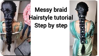 messy braid hairstyle tutorial [upl. by Drofxer]