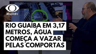 Rio Guaíba em 317 metros e a água começa a vazar pelas comportas [upl. by Nirac]