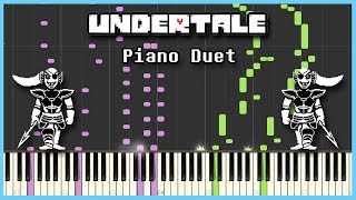 Undertale Spear of Justice  PIANO DUET Synthesia [upl. by Yraeg]