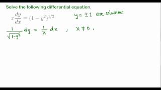 Separable differential equations example 411 [upl. by Aida]