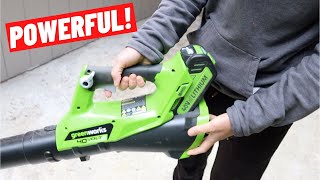 GREENWORKS 40V Leaf Blower Review  100mph 390CFM  Lightweight Battery Powered Leaf Blower [upl. by Helge474]