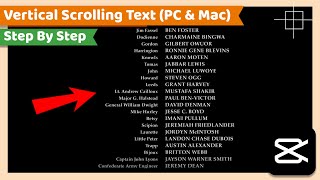 Vertical Scrolling or Rolling End Credits Text  CapCut PC Tutorial [upl. by Revolc178]